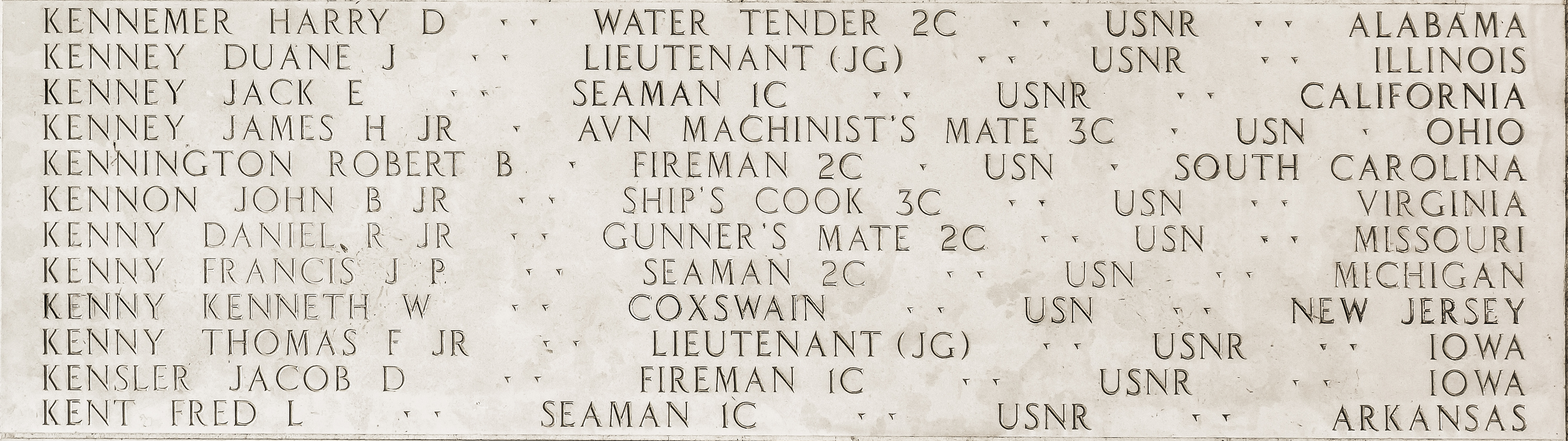 Fred L. Kent, Seaman First Class